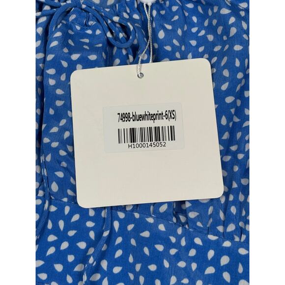 NWT Hello Molly Up Where We Belong Mini Dress Women's XS Blue Polka Dot Cottage - Picture 8 of 10